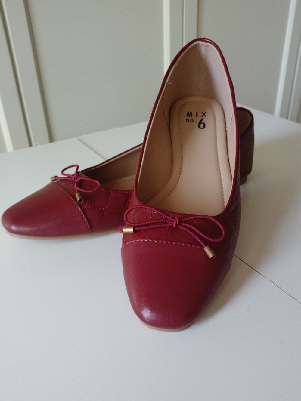 Mix No. 6  Ballet Flats Wine colour, New Size 9